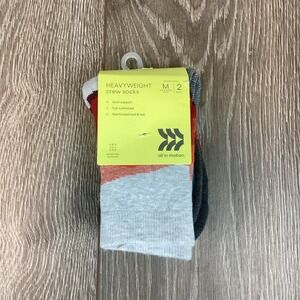 All In Motion Heavyweight Crew Socks Moisture Wicking NEW Hiking 2 Pair‎ Medium